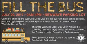 Lion's Club Fill the Bus Campaign
