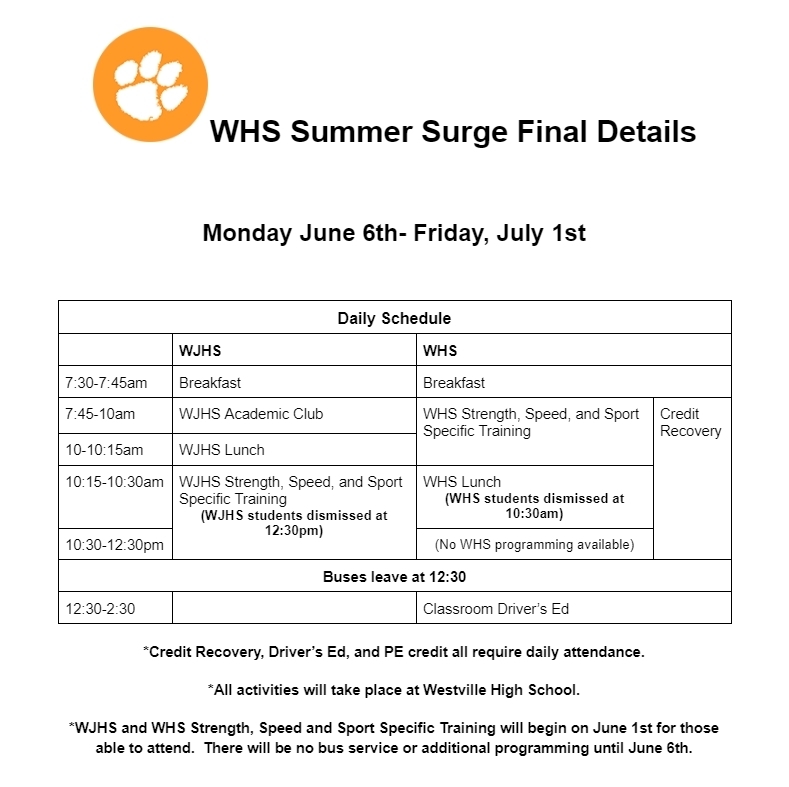 WHS Summer Surge details
