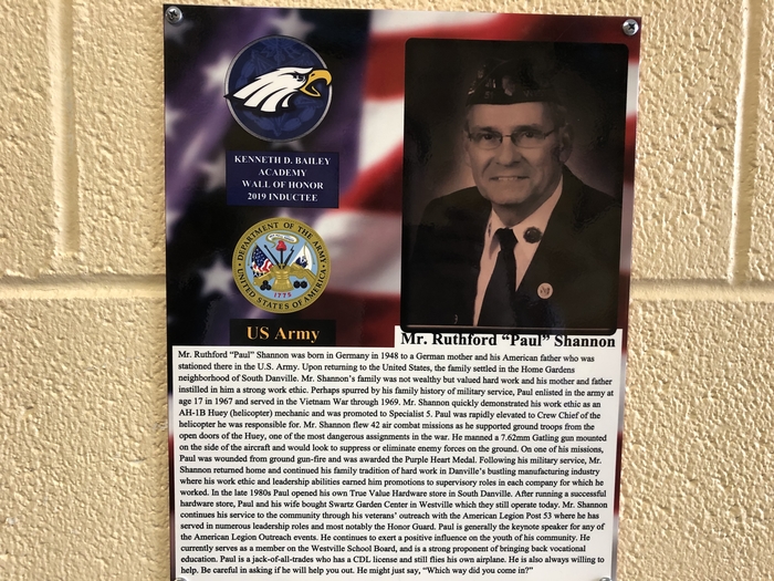 Wall of Honor plaque